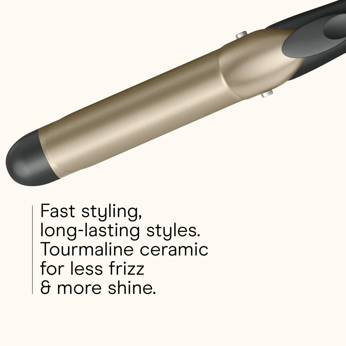 Close-up of the tourmaline ceramic barrel of INFINITIPRO BY CONAIR Curling Iron