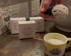 Close-up of The Village Soapsmith Shaving Soap lathering