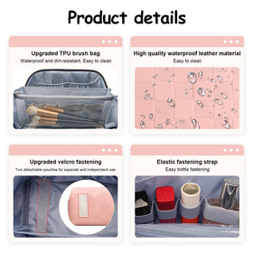 Close-up of the water-resistant lining of BOYATU Travel Makeup Bag