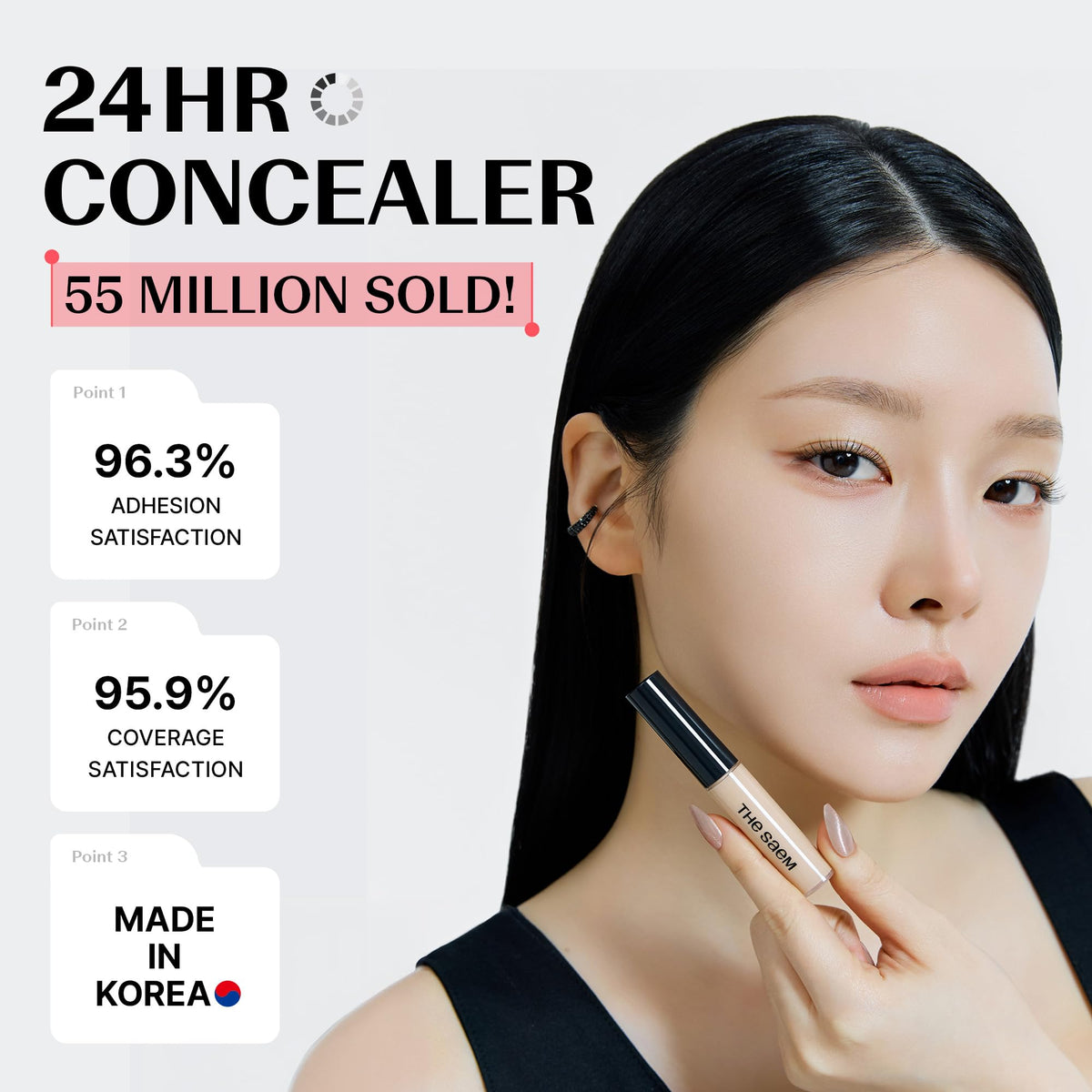 Close-up of THESAEM concealer sponge tip applicator