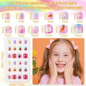 Close-up of Thrilez Kids Nail Art Set pre-glued nails