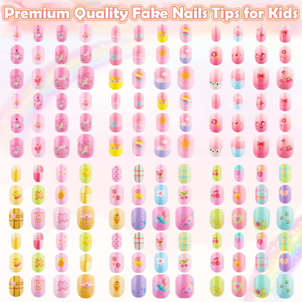 Close-up of Thrilez press on nails showcasing glitter and patterns