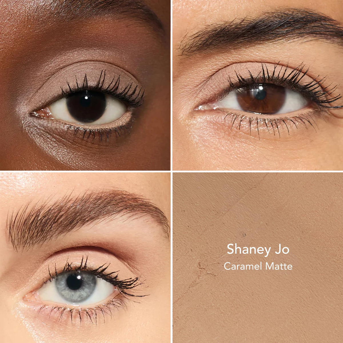 Close-up of Thrive Causemetics Brilliant Eye Brightener Stick Caramel Matte tip