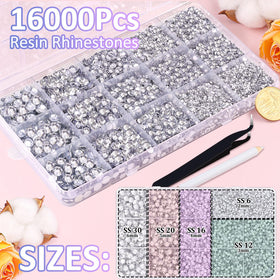 Close-up of TINKRSTUFF resin rhinestones in different sizes