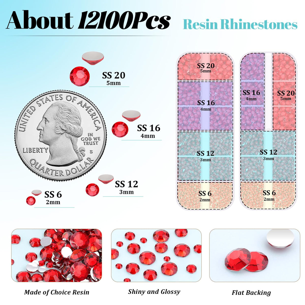 Close-up of TINKRSTUFF rhinestones in various sizes
