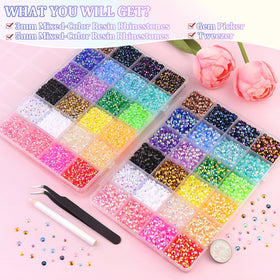 Close-up of TINKRSTUFF rhinestones showcasing vibrant colours and facets