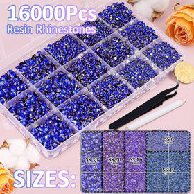 Close-up of TINKRSTUFF Royal Blue Rhinestones in various sizes