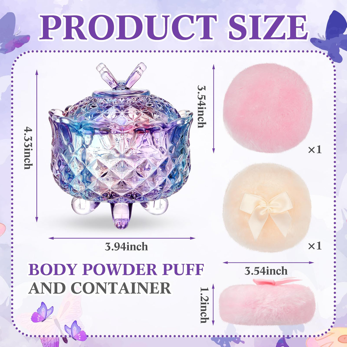 Close-up of Tioncy powder puff adorned with a bow