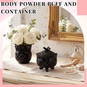 Close-up of Tioncy powder puff with cute bow detail