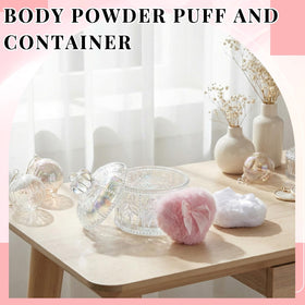 Close-up of Tioncy powder puff with cute bow detail
