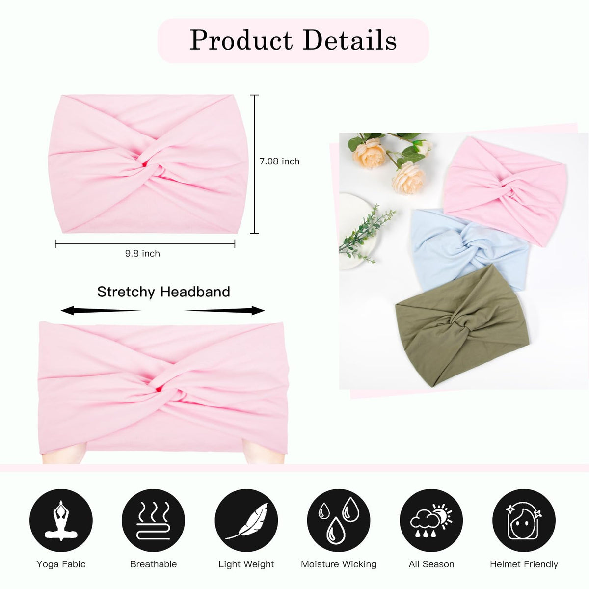 Close-up of Tobeffect thick cloth headband fabric