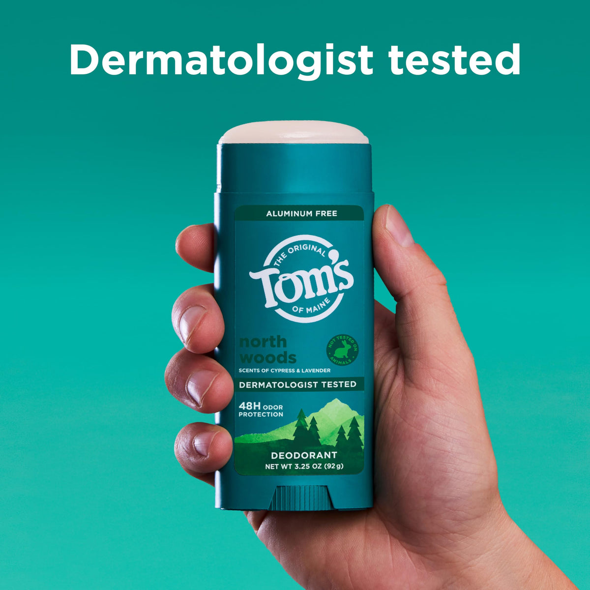 Close-up of Tom's of Maine North Woods Deodorant texture