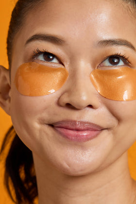 Close-up of TONYMOLY Plump-kin Pumpkin Under Eye Patch texture