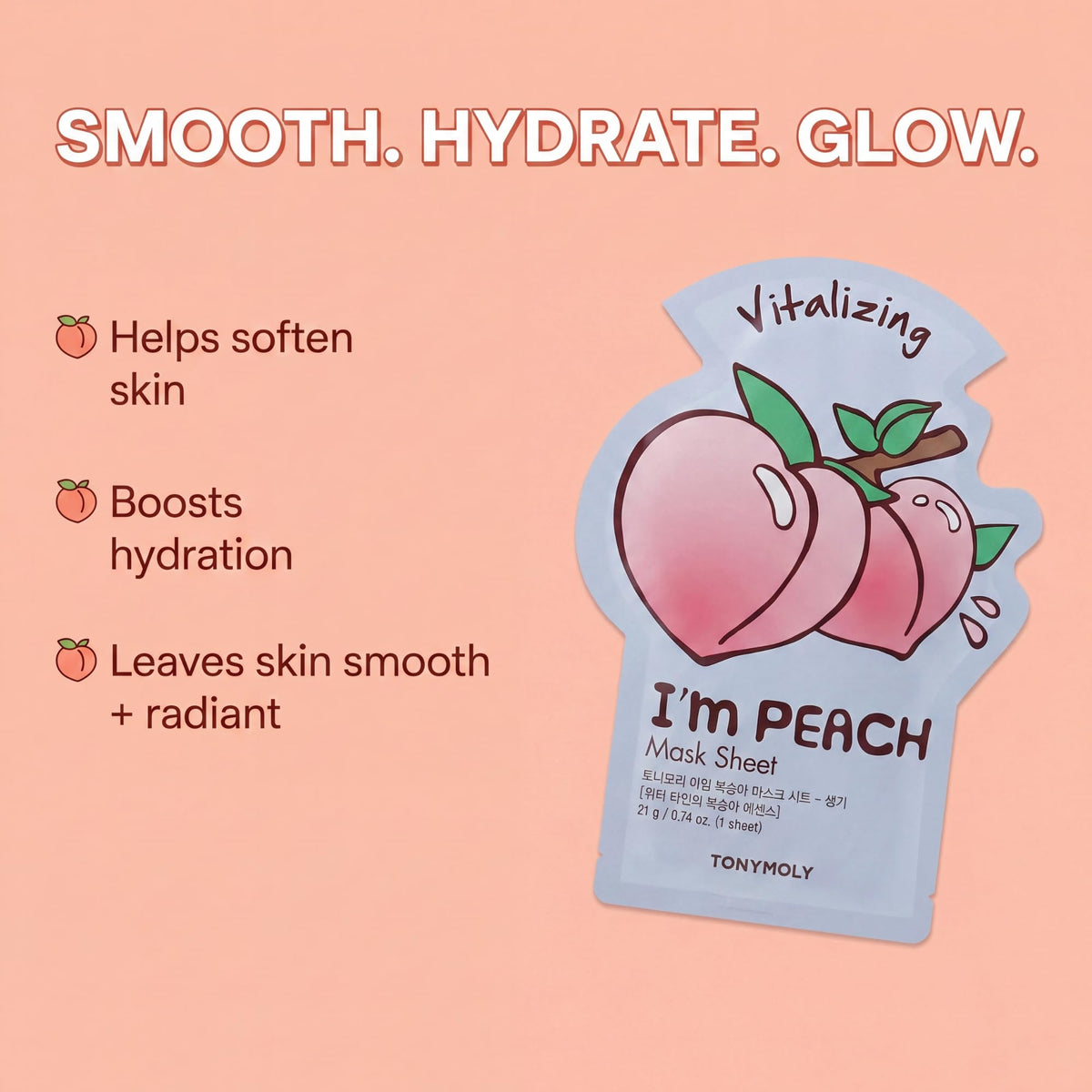 Close-up of TONYMOLY sheet mask with Vitamin C essence