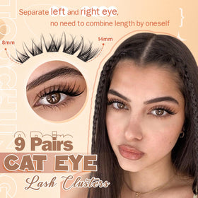 Close-up of TOOCHUNAG C Curl Wispy Cluster Lashes