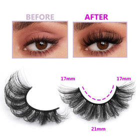 Close-up of TOOCHUNAG Fluff Lashes showing curl