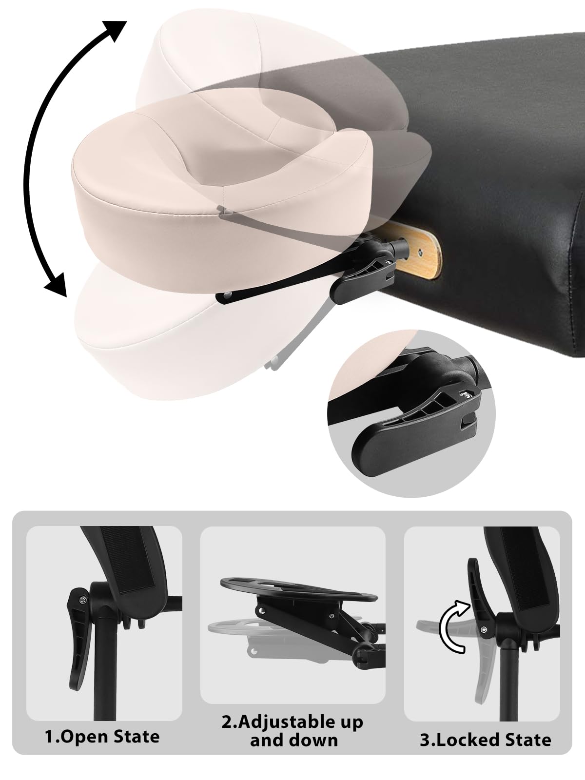 Close-up of TOROKOM Face Cradle Cushion made of PU synthetic leather