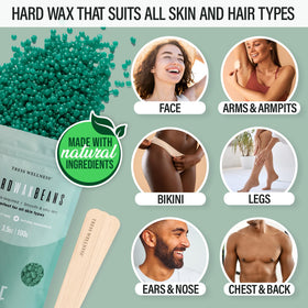 Close-up of Tress Wellness scented hard wax beads in various colours