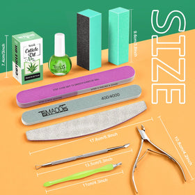 Close-up of TsMADDTs nail files and buffers
