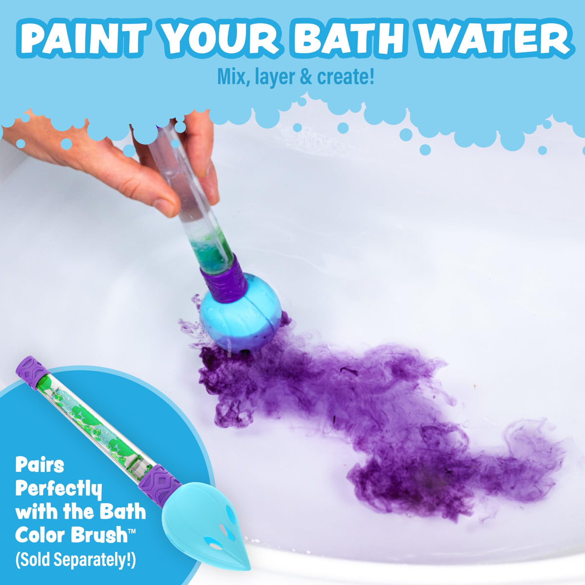 Close-up of Tub Works Bath Color Pops fizzing in water