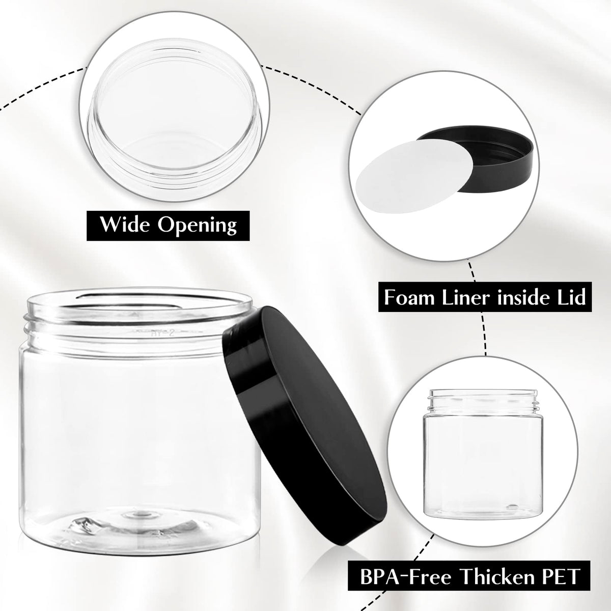 Close-up of TUZAZO 4 Oz container lid and foam gasket