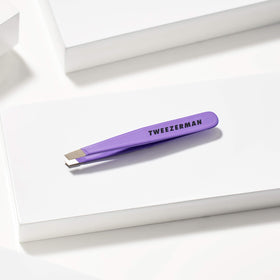 Close-up of Tweezerman Mini Slant Tweezer tips
