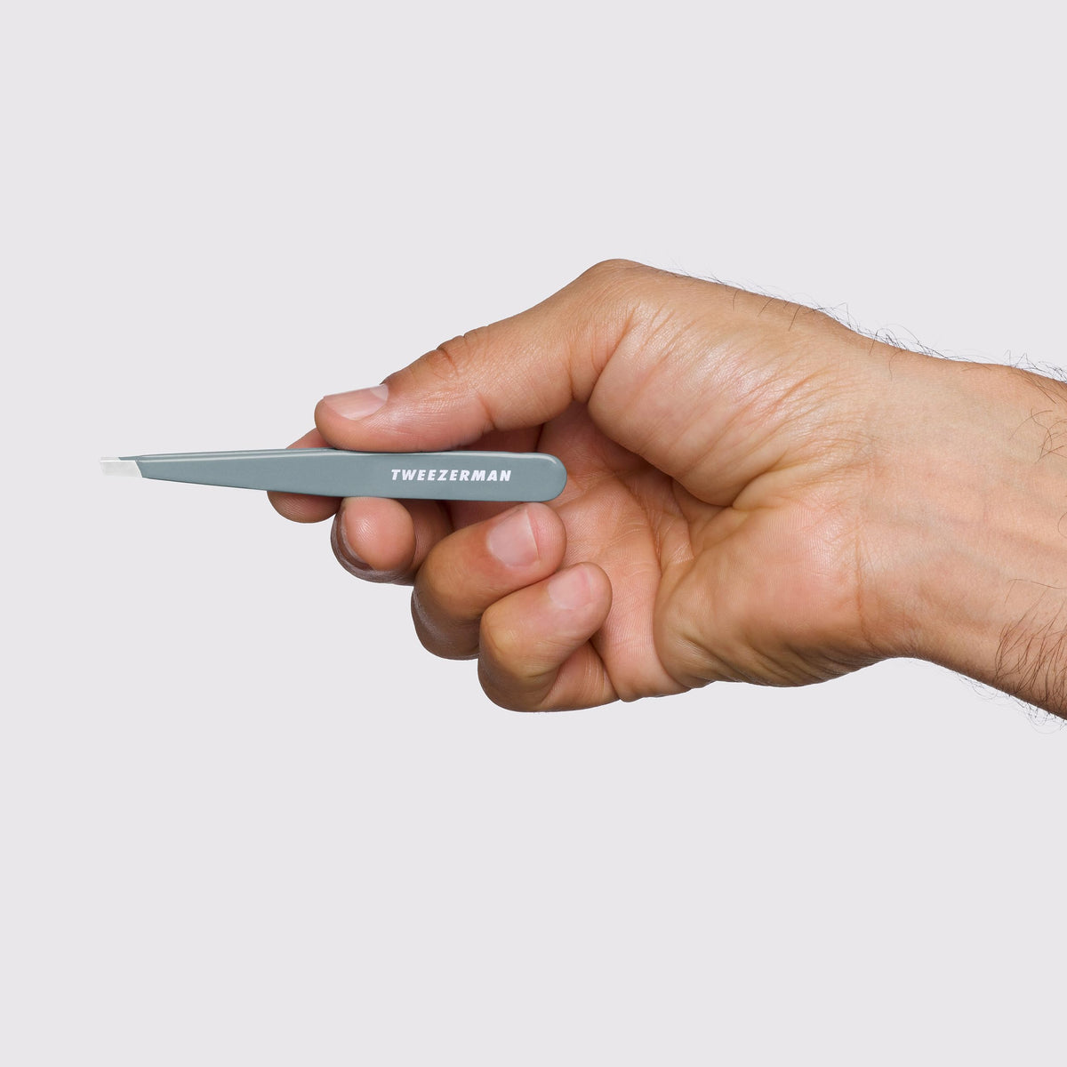 Close-up of Tweezerman Slant Tweezer tips