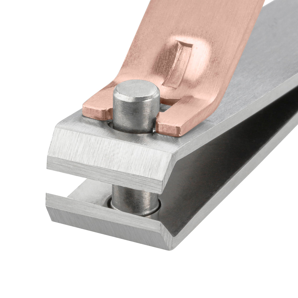 Close-up of Tweezerman stainless steel clipper blades