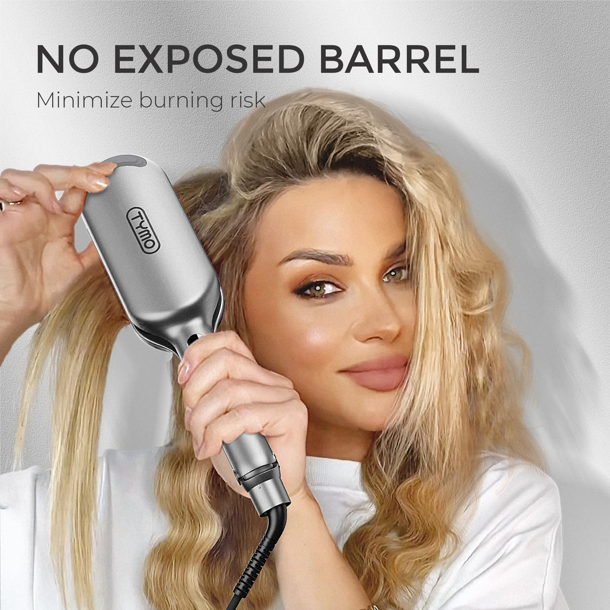 Close-up of TYMO Curling Iron barrel with T-GLOSS coating