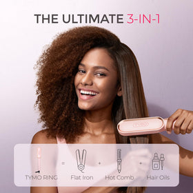 Close-up of TYMO Ring Hair Straightener Brush 3D teeth design