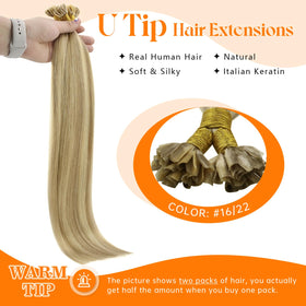 Close-up of U Tip bond on Sunny Hair extensions