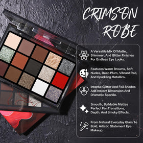 Close-up of UCANBE 15 Colors Eyeshadow Palette showing matte and shimmer finishes