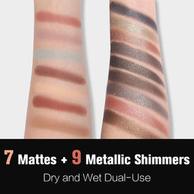 Close-up of UCANBE Baked Eyeshadow Palette shimmer shades