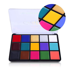 Close-up of UCANBE Face Body Paint Oil Palette showing vivid colours