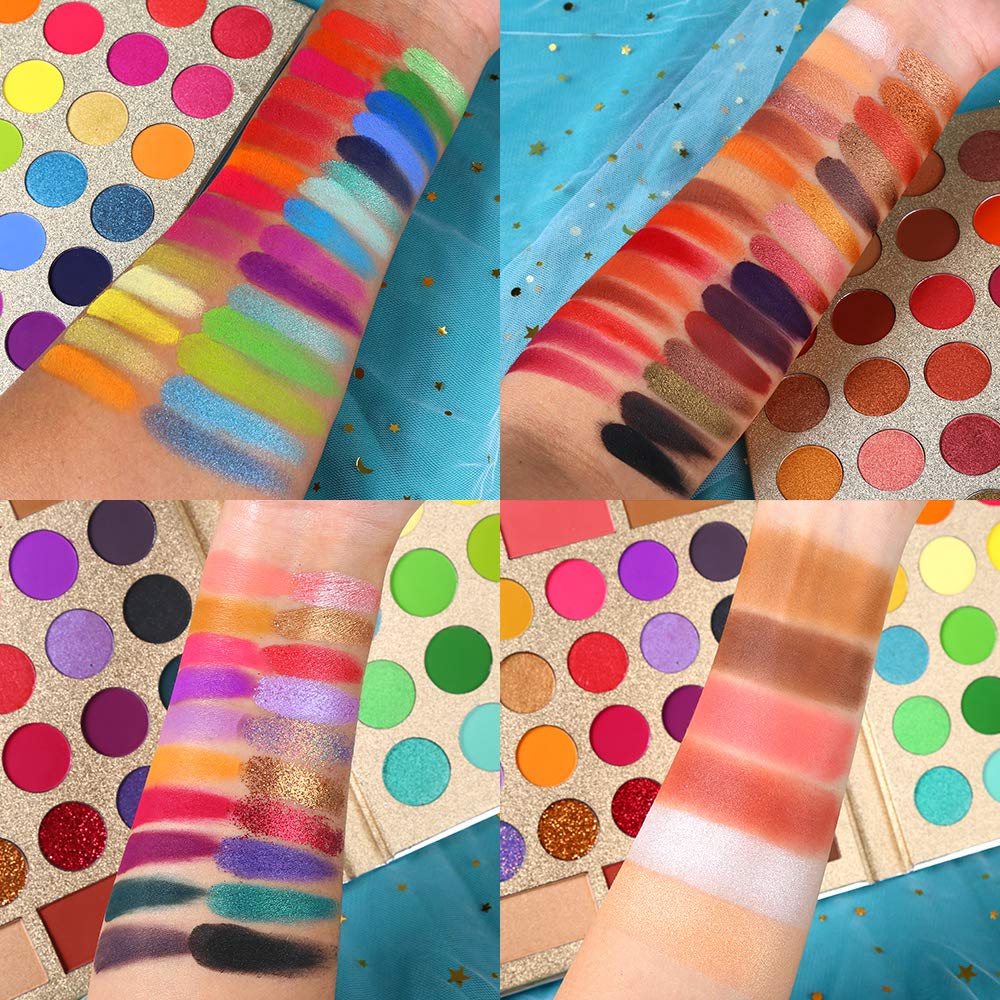 Close-up of UCANBE palette's shimmering shades