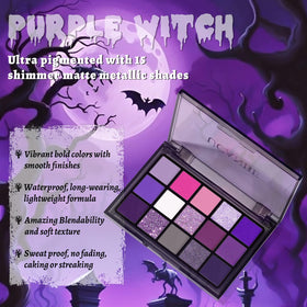 Close-up of UCANBE Purple Eyeshadow Palette with vibrant purple shades