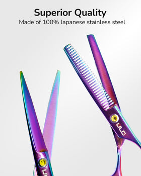 Close-up of ULG hair cutting scissors sharp blades