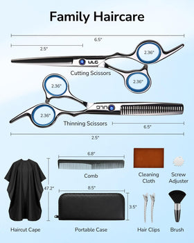 Close-up of ULG thinning shears with stainless steel blades