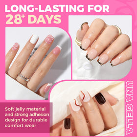 Close-up of UNA GELLA Extra Short Square Nail Tips