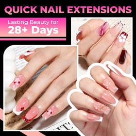 Close-up of UNA GELLA Medium Square Gel Nail Tips showing size numbers