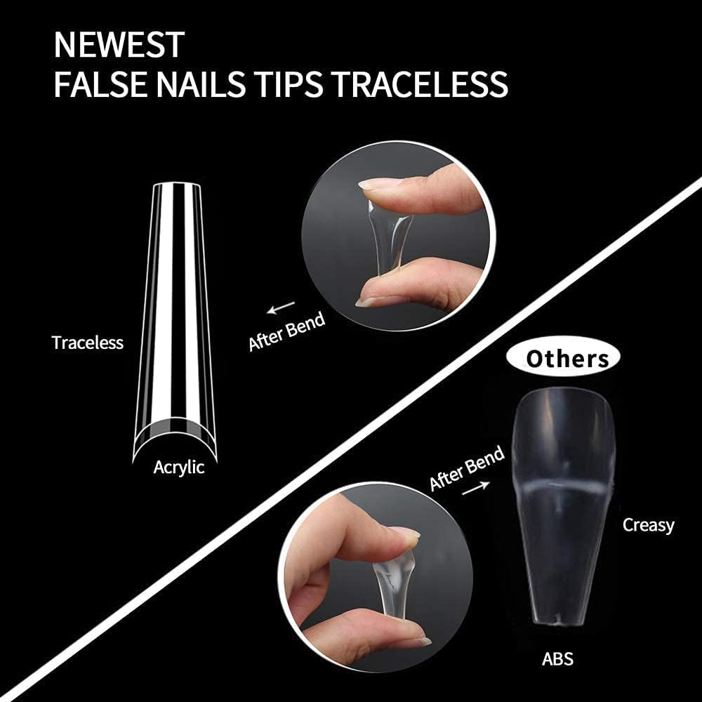 Close-up of UNA GELLA nail tips with clear numbering