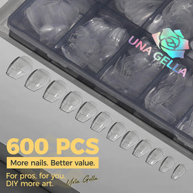 Close-up of UNA GELLA Short Coffin Nail Tips
