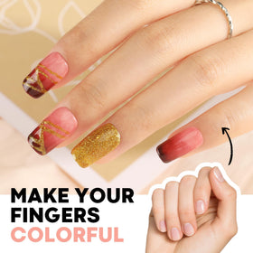 Close-up of UNA GELLA Short Square Nail Tips showing size labels