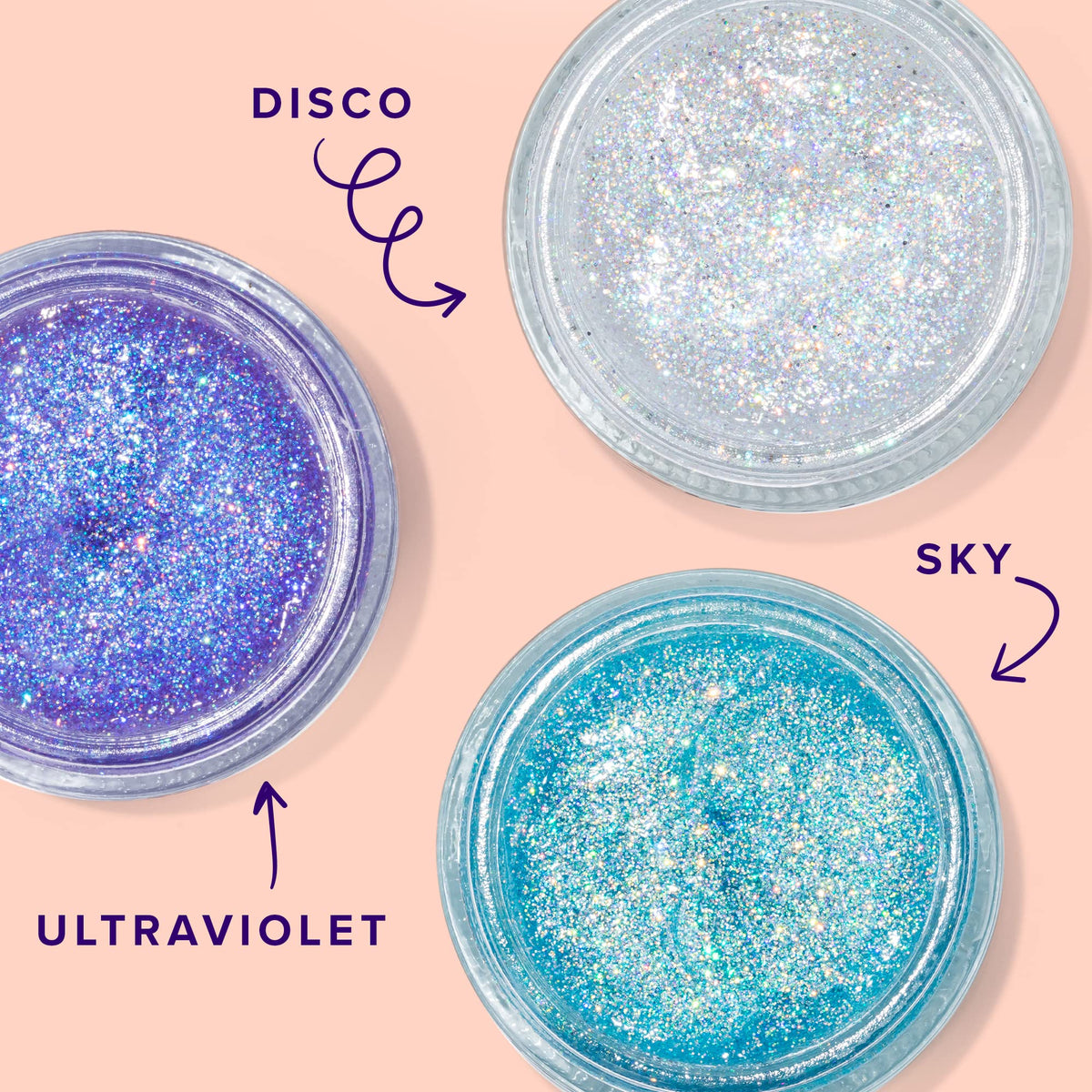 Close-up of UNICORN SNOT Glitter Gel in Disco shade