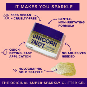 Close-up of UNICORN SNOT Holographic Body Glitter Gel texture