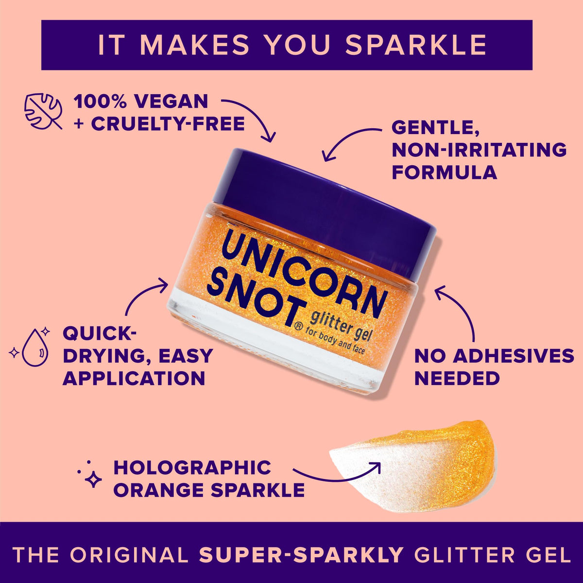 Close-up of UNICORN SNOT Holographic Body Glitter Gel texture