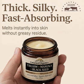 Close-up of Untamed Organics Tallow Balm texture