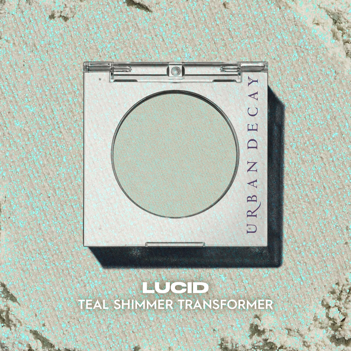 Close-up of URBAN DECAY 24/7 Teal Shimmer Eyeshadow texture