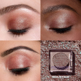 Close-up of URBAN DECAY Moondust Red Eyeshadow showing texture