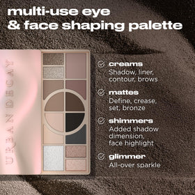Close-up of URBAN DECAY Naked Shaped Palette texture